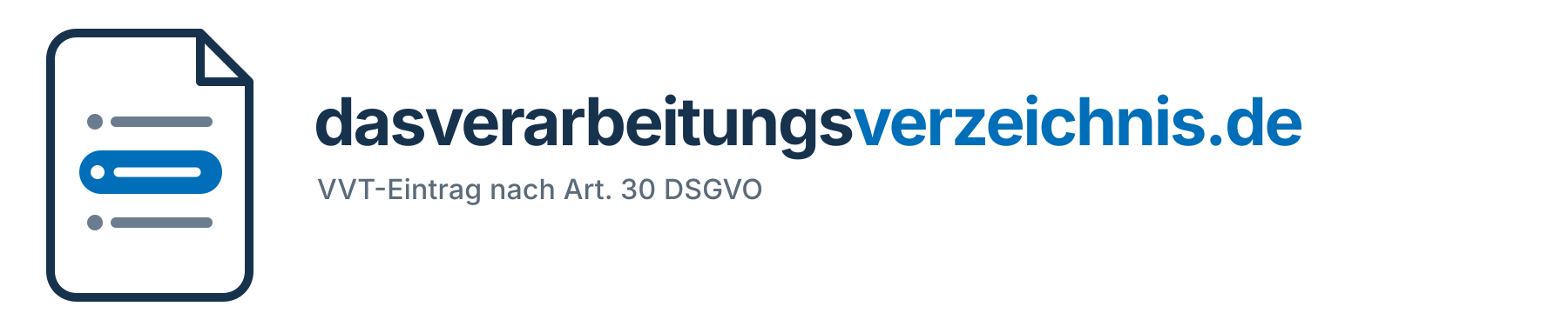 dasverarbeitungsverzeichnis.de – VVT-Eintrag nach Art. 30 DSGVO